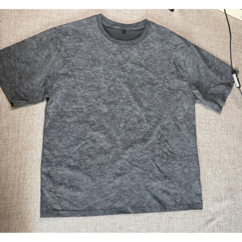 Mens Gray Acid Wash Crewneck T-Shirt Short Sleeve Streetwear Top Size M - Picture 1 of 5